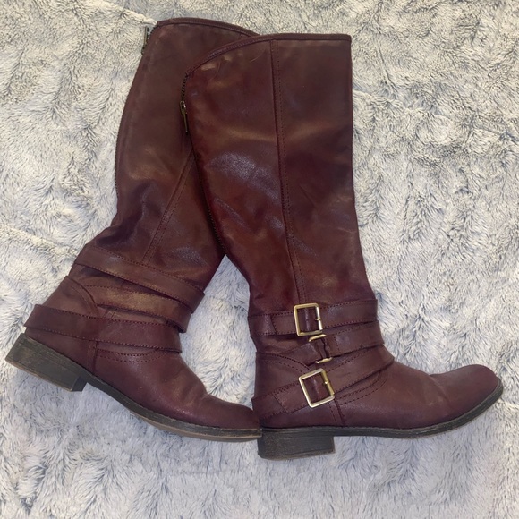 Womens maroon boots - Picture 1 of 5